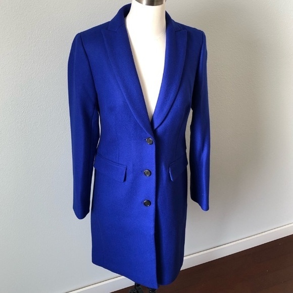 NWT J. Crew blue wool Parke topcoat coat 2 2T XS - Picture 3 of 7